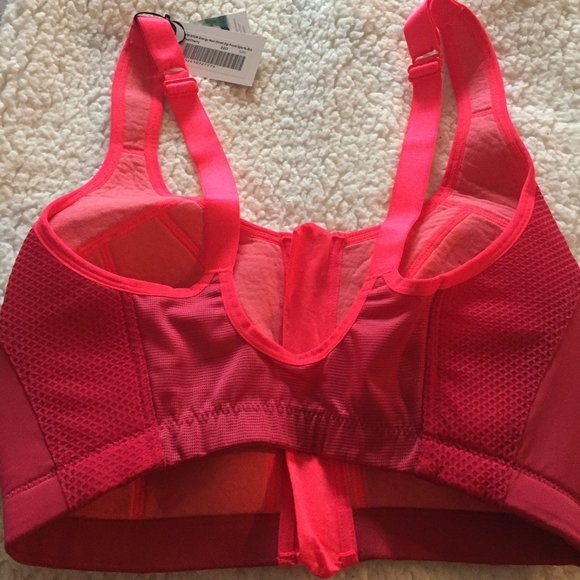 NWT Pour Moi Energy Non-Wired Zip Front Sports Bra - Size 32G (UK) - Red/Cherry - Picture 3 of 4